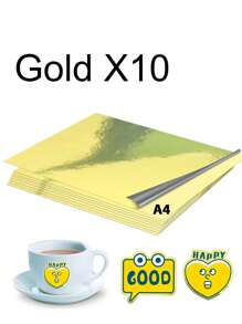 10張a4尺寸(8.26"x11.7")可列印的耐水貼紙,黏合紙墨水迅速幹燥,適用於噴墨/雷射印表機 - 彩色 - 查看 4