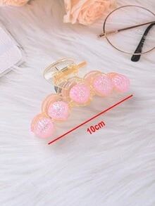 1 件裝女式粉紅砂礫閃閃發光貝殼髮夾,時尚且適合日常使用 - 粉色 - 查看 4