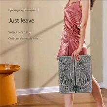 Intelligent Electric Pulse Foot Massager Pad With Microcurrent Technology, Rechargeable & Portable, For Foot Massage And Relaxation - Black - View 6