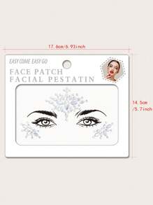 1 Pieza Joya Facial Brillante De Material Abs, Perfecta Para Fiestas De Cosplay Y Como Regalo Para Niñas - Blanco - Ver 2