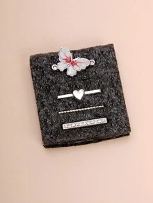 4 件/套金属猩红色和白色蝴蝶表带饰物装饰环兼容 表带配件兼容 Galaxy Watch 系列表带饰物 - 彩色 - 查看 5