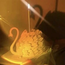 1pc Soft Swan's Neck Cake Decorative Object For Sweet Decoration - Black - View 3