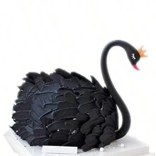 1pc Soft Swan's Neck Cake Decorative Object For Sweet Decoration - Black - View 6