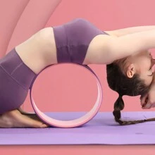 1pc Yoga Wheel For Backbends, Fitness Equipment, Pilates Circle For Back Wheel Assist - Grey - View 1