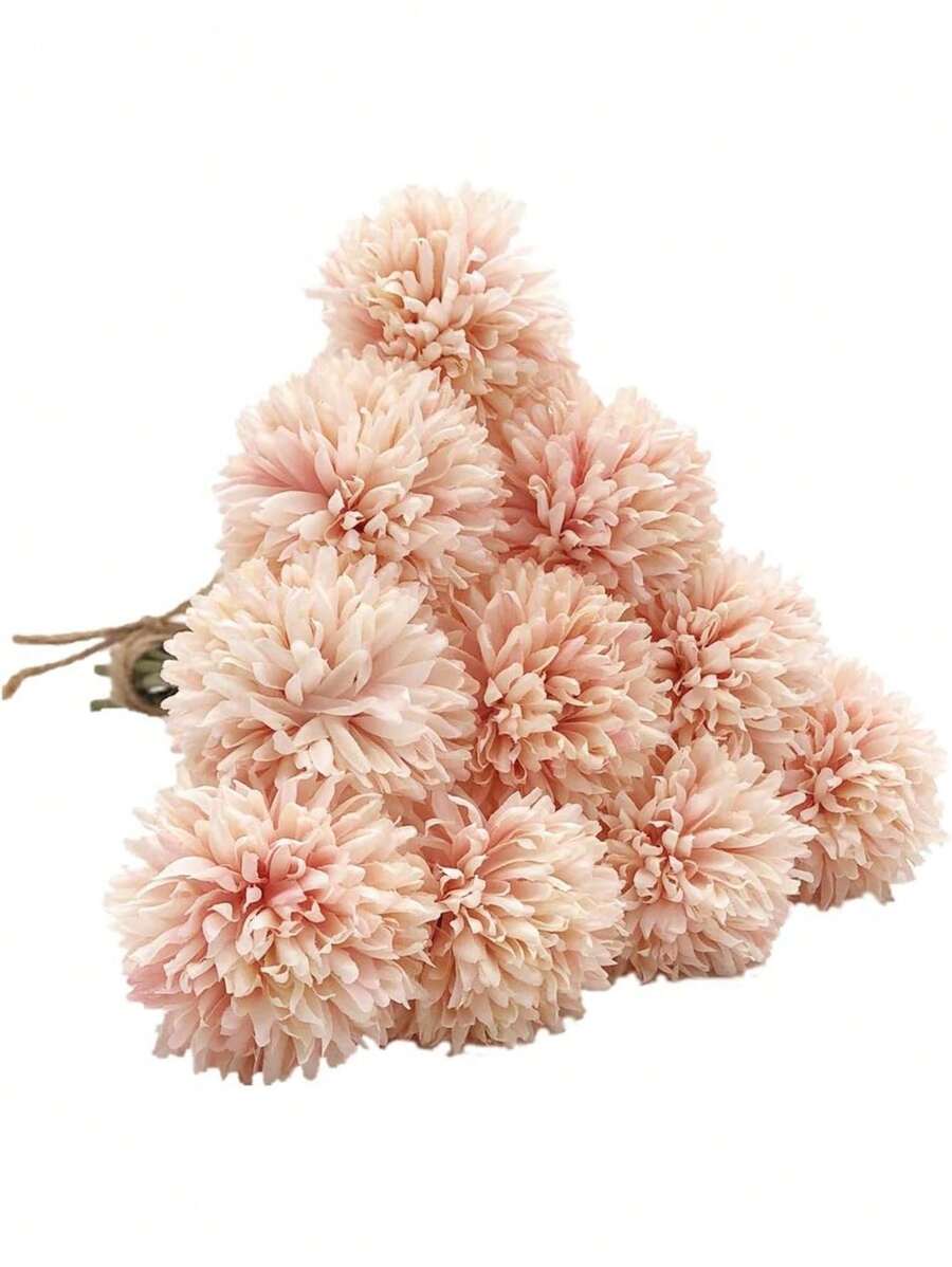 1/4/8/16pcs Artificial Chrysanthemum Ball Flowers Dandelion Hydrangea