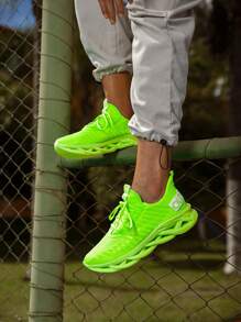 Tenis Masculino feminino de corrida Academia caminhada treino fitness - Verde - Visão 2