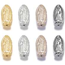 12pcs 4-Color Virgin Mary Praying Christian Catholic Beads Metal Charms - Multicolor - View 1