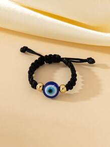 1pc Adjustable Unisex Devil's Eye Couple's Ring - Black - View 2