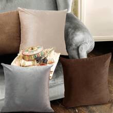 4pcs Velvet Pillow Cases, Assorted Colors Pillow Cover Sets, Without Pillow Inserts - Multicolor - View 6