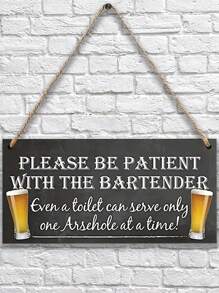 1入嚴選材料製作的調酒師有趣掛飾娛樂酒吧酒類禮物掛牌工藝標籤,裝飾性木製標誌,家居裝飾 - 彩色 - 查看 1