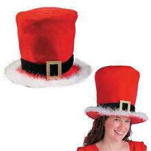 1頂聖誕節派對禮帽服裝道具 - 紅色 - 查看 3