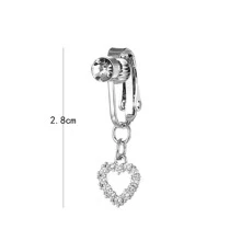Utnsnyy 1 chiếc nhẫn bụng giả hình trái tim rỗng dành cho phụ nữ ngày lễ tình nhân, mẹ, mẹ, ngày của mẹ, quà tặng - Bạc - Xem 3