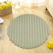 1入綠色圓形綴鑲毛巾條織布地毯,簡單純色圓形設計,易於清潔,柔軟舒適且厚實,裝飾浴室,椅子,床邊和客廳,有多種顏色和尺寸可供選擇 - 綠色 - 查看 6