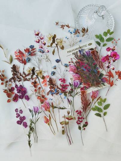 40sheets/Pack Vintage Flower Plants Notebook Decorative Stickers PET Decorative Stickers For Scrapbooking Label Diary Stationery Album Telephone Journal Planner Back To School