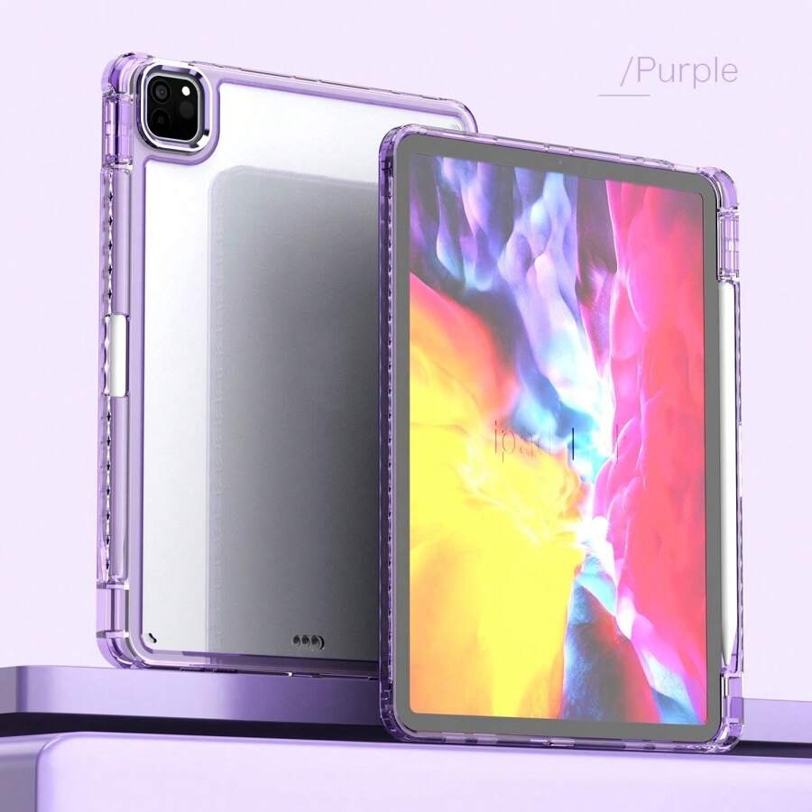 Carcasa protectora transparente de acrílico para todo el Body compatible con iPad con función antichoque - Morado - Ver 1