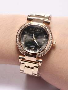 Women's Quartz Watches - vàng và đen - Xem 3