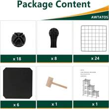 6-Grid Black Iron Mesh Storage Rack Modular Metal Wire Bookshelf, Closet, Shoe Rack And Storage Box Organizer - Black - View 4