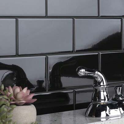 Giấy dán tường tự dính họa tiết gạch tàu điện ngầm đen bóng 3D, giấy dán tường tự dính, nhãn dán, decal dán tường, giấy dán tường vinyl, trang trí nhà cửa, trang trí mùa xuân, làm mới không gian sống, quà tặng nhãn dán trang trí Rama, quà tặng sinh nhật, tốt nghiệp.