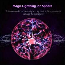 1個等離子球燈,3英寸觸摸感應等離子球usb/電池驅動星雲球新奇玩具,適用於派對,道具,臥室,家居裝飾 - 黑色 - 查看 4