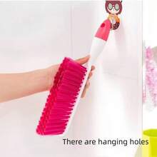 1pc Pink Bed Brush With Soft Bristles And Long Handle For Home Carpet Cleaning, Bed Sweeping, Floor Sweeping, Etc. - Hot Pink - View 5