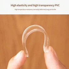 10入組門把手防撞貼,帶有矽膠墊,靜音效果,透明條貼,適用於墻壁,冰箱,櫥櫃等 - 無色 - 查看 3