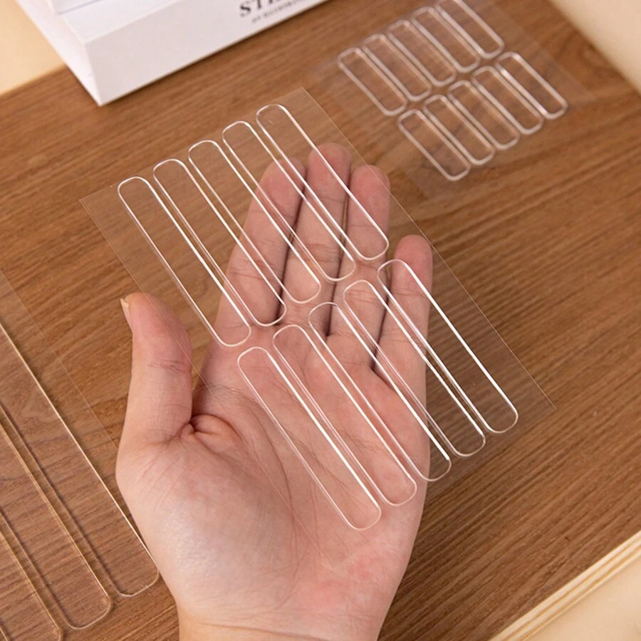 10入組門把手防撞貼,帶有矽膠墊,靜音效果,透明條貼,適用於墻壁,冰箱,櫥櫃等 - 無色 - 查看 1