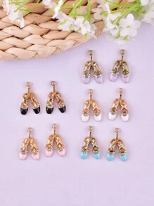 10 Piezas Colgante De Aleación De Zinc En Forma De Zapatillas De Ballet De Moda Para Hacer Joyas Diy