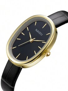 1pc Women's Retro Minimalist Style Bar Scale Quartz Leather Belt Watch, Suitable For Daily Decoration