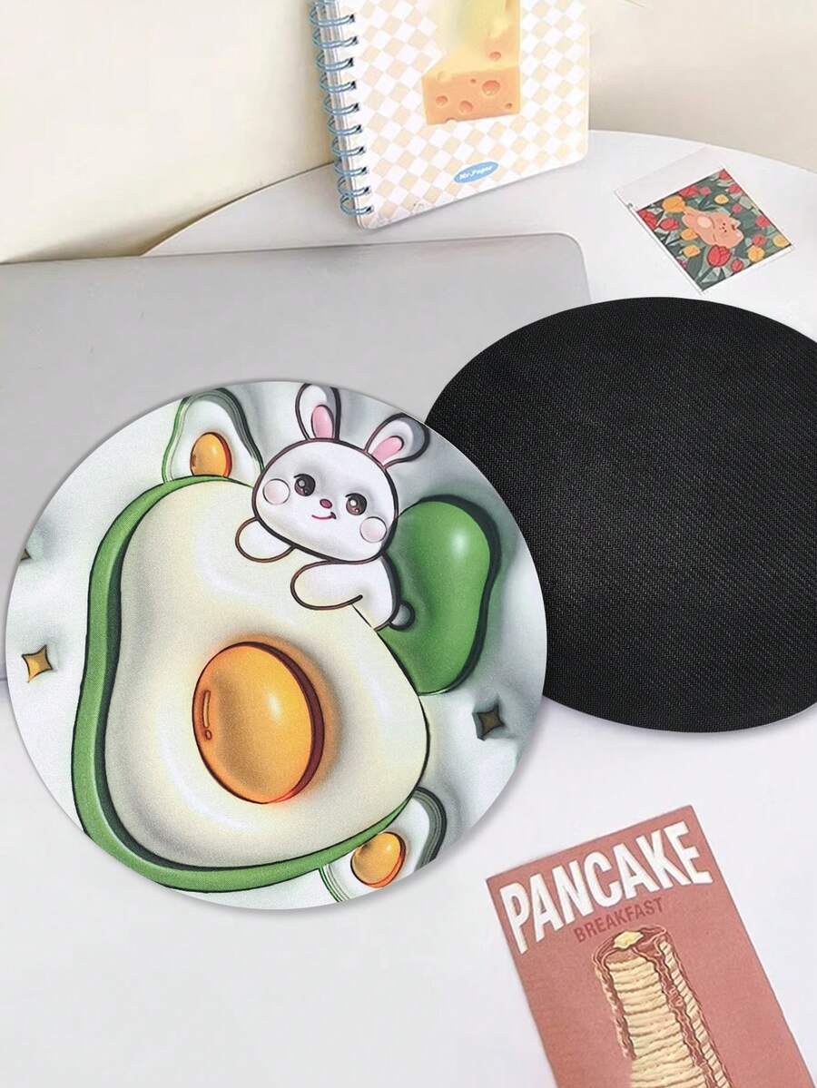 帶橡膠底的圓形滑鼠墊,筆記型電腦便攜式鍵盤墊,辦公室防滑遊戲桌墊,小尺寸 - 彩色 - 查看 1