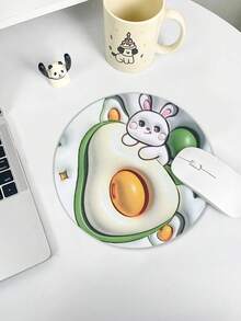 帶橡膠底的圓形滑鼠墊,筆記型電腦便攜式鍵盤墊,辦公室防滑遊戲桌墊,小尺寸 - 彩色 - 查看 5