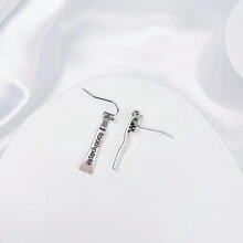 1对复古个性化3D立体耳环，造型包括勺子/叉子/牙齿/牙膏/牙刷/太阳/月亮/翅膀，是送给闺蜜/情侣、姐妹、闺蜜、妈妈等的绝佳礼物。 - 復古銀色 - 查看 7