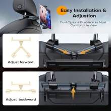 Car Headrest Mount, Tablet Headrest Holder - Stand Cradle Compatible With Devices Such As IPad Pro Air Mini, Galaxy Tabs, Other 4.7-10.5" Cellphones And Tablets - Black - Black - View 6