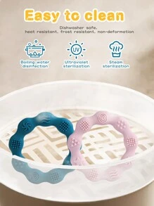 2入組帶環設計的矽膠紓壓咬咬玩具,適用於嬰幼兒 - 彩色 - 查看 10