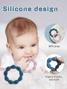 2入組帶環設計的矽膠紓壓咬咬玩具,適用於嬰幼兒 - 彩色 - 查看 9