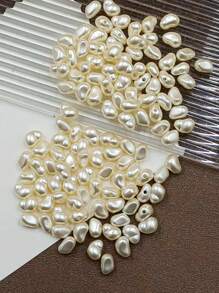 200pcs Fashionable Asymmetrical Faux Pearl Spacer Beads For Diy Jewelry Making