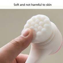 手動臉部清潔刷,雙面柔軟刷毛和按摩功能 - 白色 - 查看 5