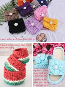 1pc Fabric Strip Thread For Handmade Weaving Diy Bag, Toy, Shoe, Carpet Storage Basket - Dark Green - View 8