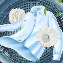 2pcs Dryer Balls Reusable, Reduces Clothing Wrinkles And Saves Drying Time Free For Washing Machine - White - View 7