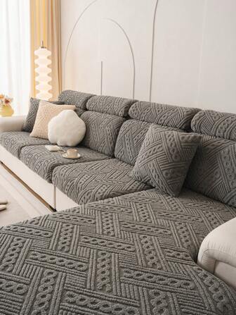 1 st. Plysch Elastisk Soffkuddfodral , Modern Enkel Stil Anti-halk Soffafodral , Lämplig För L-formad Och 1234-sits Soffor I Alla säsonger