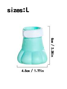 4Pcs Cat Boots,Cat Anti-Scratch Shoes,Silicone Foot Cover For Cats,For Nail Clipping, Ears Cleaning, Treatment,Cat Grooming Bathing And Shaving(Green). - Green - View 4