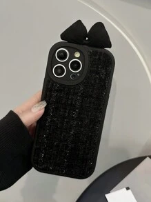 GUKADI Small Black Bow Little Bow IPhone 14/13/15ProMAX/11/12 Grid Mobile Phone Case Compatible With Apple Phones - Multicolor - View 5