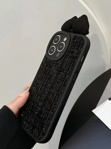 GUKADI Small Black Bow Little Bow IPhone 14/13/15ProMAX/11/12 Grid Mobile Phone Case Compatible With Apple Phones - Multicolor - View 6