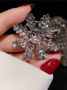 Broche De Cobre Com Design De Flocos De Neve Branco De Zircônia Cúbica Brilhantes, Estilo Minimalista Para Lapela De Terno Feminino, Presente De Férias Para Casais