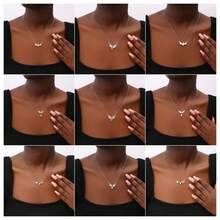 1 件裝愛情天使之翼吊墜項鍊女式生日派對派對首飾 - 彩色 - 查看 2