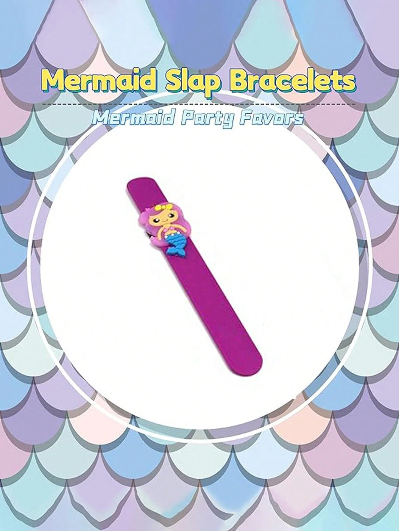1pc Silicone Mermaid Slap Bracelet Lovely Sea Mermaid Themed Birthday
