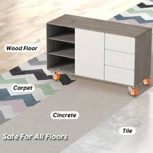 Heavy Duty Handle Double Locking Casters, Heavy Duty Threaded Stem Casters, Noiseless Swivel Casters, Suitable For Trolley And Furniture - Red - View 3