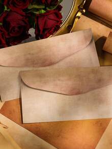 10pcs Vintage Style Envelopes With Floral Pattern, Ideal For Wedding Invitations, Baby Shower Invites, Stationery Set - Multicolor - View 9