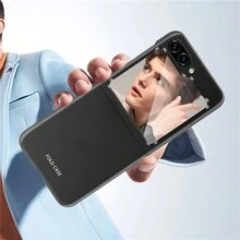 1pc Black Foldable Pc Hard Shell Skin Texture Solid Color Ultra-Thin Frosted Camera Lens Protection Smooth Non-Yellowing Phone Case, Anti-Fingerprint/Shock-Resistant/Anti-Scratch, Compatible With Samsung Galaxy Z Flip5/Z Flip4/Z Flip3/Z Fold5/Z Fold4/Z Fold3/Z Fold2 - Black - View 10