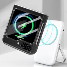 1pc Black Foldable Pc Hard Shell Skin Texture Solid Color Ultra-Thin Frosted Camera Lens Protection Smooth Non-Yellowing Phone Case, Anti-Fingerprint/Shock-Resistant/Anti-Scratch, Compatible With Samsung Galaxy Z Flip5/Z Flip4/Z Flip3/Z Fold5/Z Fold4/Z Fold3/Z Fold2 - Black - View 7