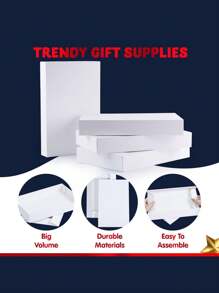 JOYIN 12 PCS White Large Gift Boxes 17" X 11" X 2.4" Cardboard Shirt Boxes With Lids For Sweaters, Robes For Christmas, Holiday, Xmas, Father's Day, Birthdays Gift Wrapping, Halloween, Halloween Decoration